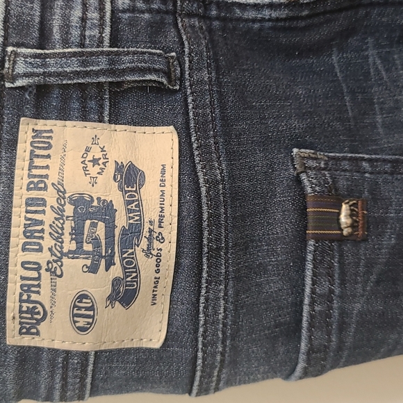 BUFFALO DAVID BITTON DRIVEN X Basic Relaxed Straight Stretch Blue Jeans - Picture 3 of 6